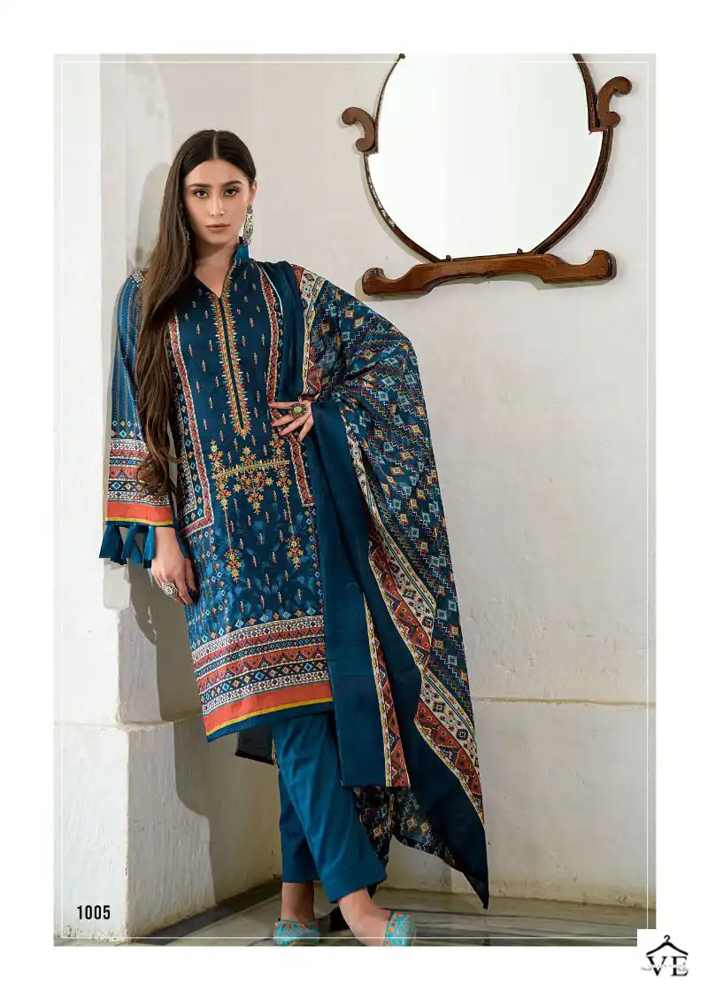Ishaal Prints Embroidered Lawn Combo Pure Lawn Wholesale Pakistani Suits Catalog — Wholesale Salwar Suits, MPA wholesale from Surat - Gallery Image 6