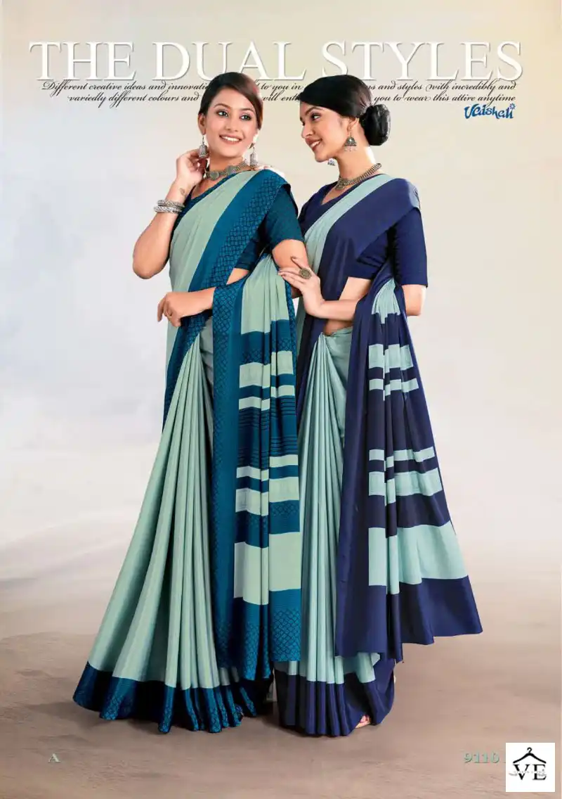 Vaishali Ethnic Art Crepe Wholesale Uniform Saree Catalog — Wholesale Sarees, MPA wholesale from Surat - Gallery Image 11