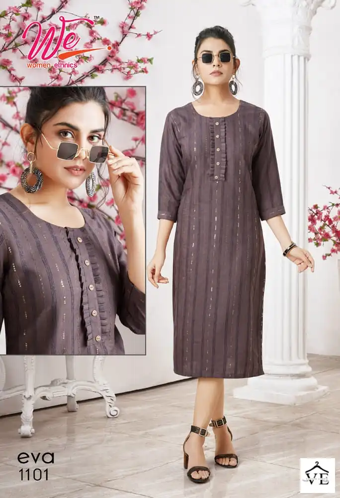 We Eva Rayon Wholesale Fancy Kurtis Catalog — Wholesale Kurtis, MPA wholesale from Surat — view 3