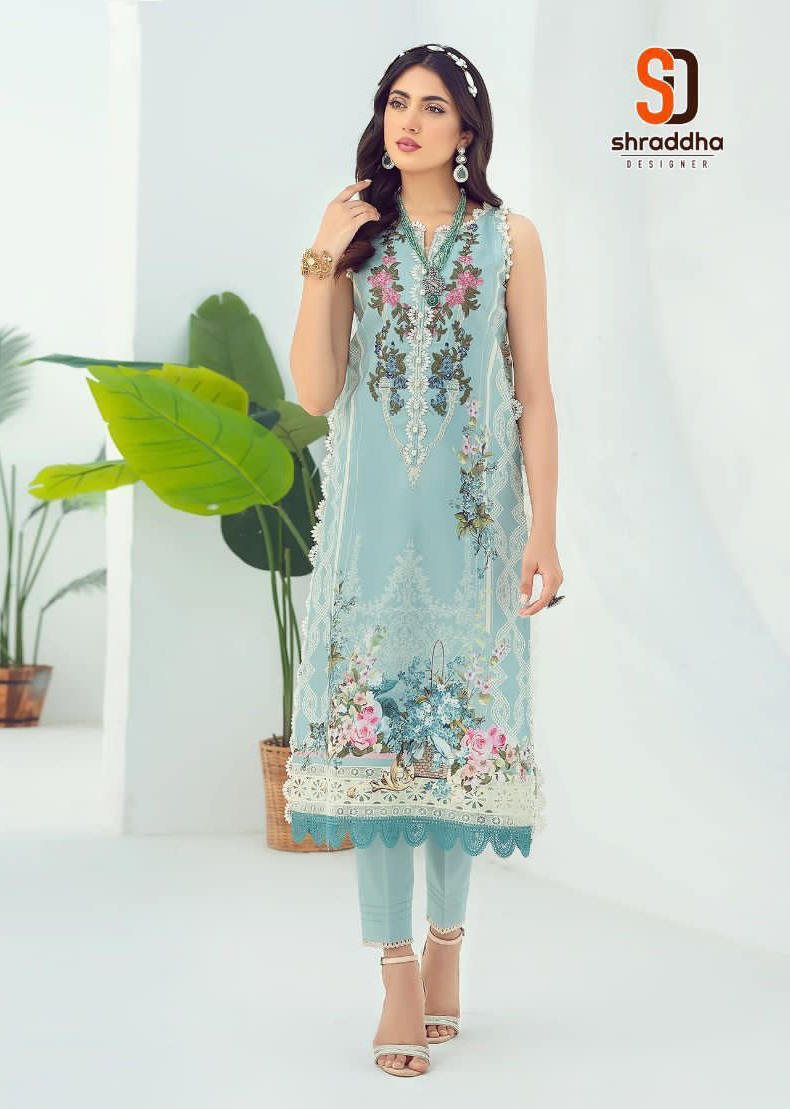 Sharaddha Designer Firdous Lawn Cotton Printed Wholesale Pakistani Salwar Suit Catalog — Wholesale Salwar Suits, MPA wholesale from Surat - Gallery Image 3