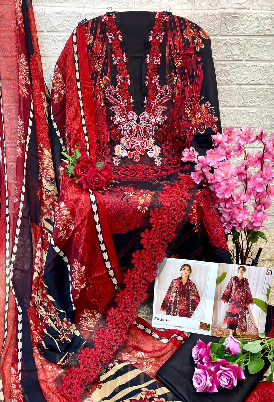 Sharaddha Designer Firdous Lawn Cotton Printed Wholesale Pakistani Salwar Suit Catalog — Wholesale Salwar Suits, MPA wholesale from Surat - Gallery Image 4
