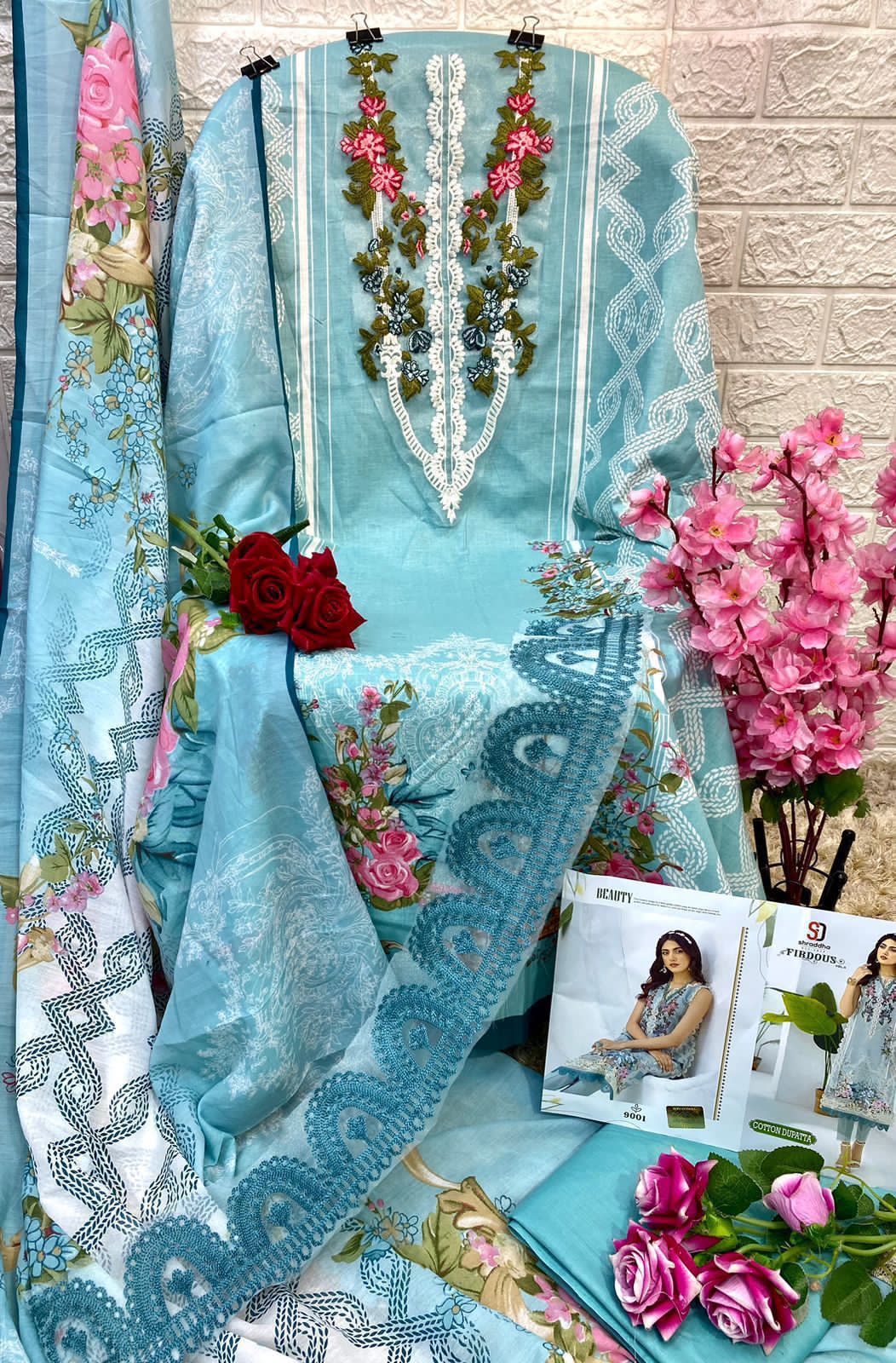 Sharaddha Designer Firdous Lawn Cotton Printed Wholesale Pakistani Salwar Suit Catalog — Wholesale Salwar Suits, MPA wholesale from Surat — view 6