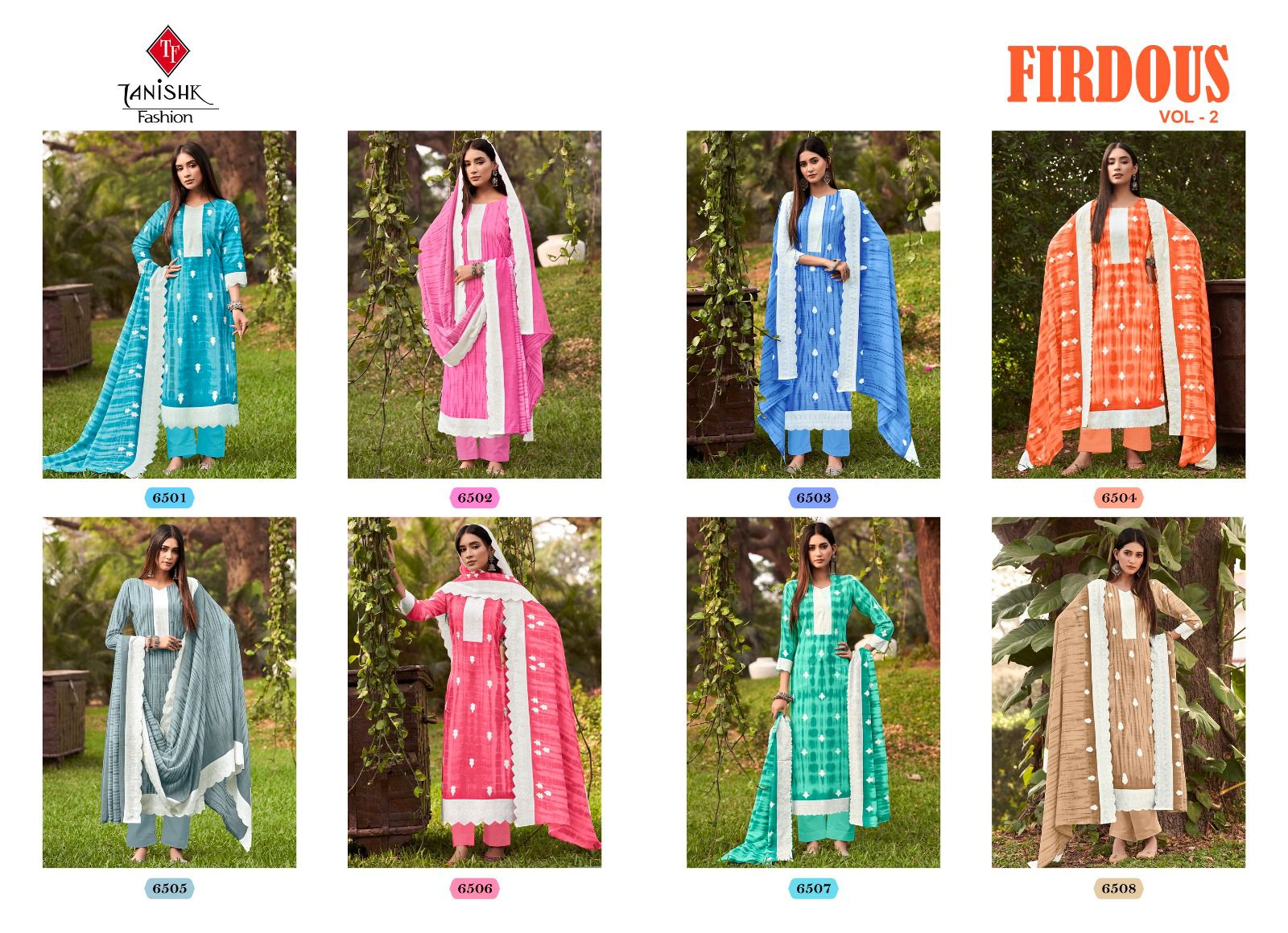 Tanishk Fashion Firdous Vol 2 Cotton Wholesale Designer Salwar Suit Catalog — Wholesale Salwar Suits, MPA wholesale from Surat — view 9