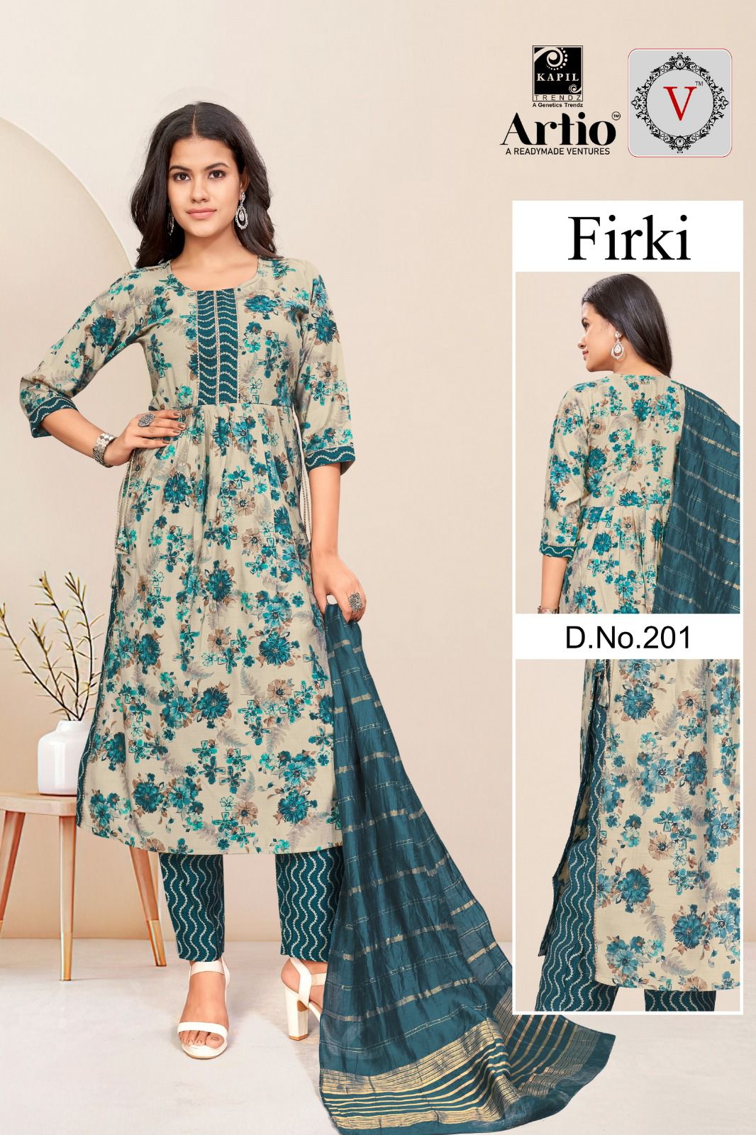 Kapil Trendz Firki Modal Wholesale Readymade Salwar Suit Catalog — Wholesale Salwar Suits, MPA wholesale from Surat - Gallery Image 3