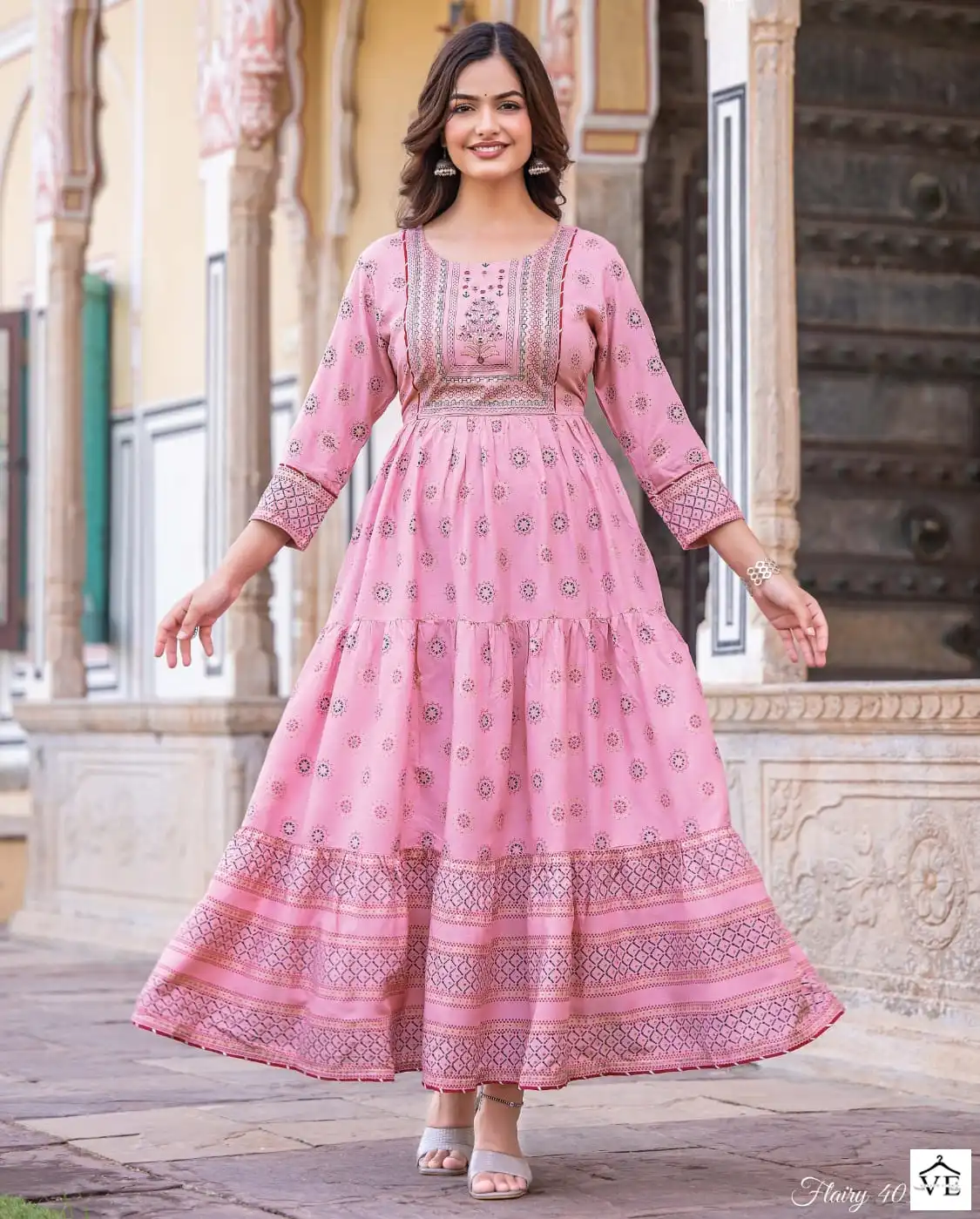 Vardan Ethnic Flairy Vol 4 Heavy Rayon Printed Wholesale Long Gown Catalog — Wholesale Kurtis, MPA wholesale from Surat — view 1