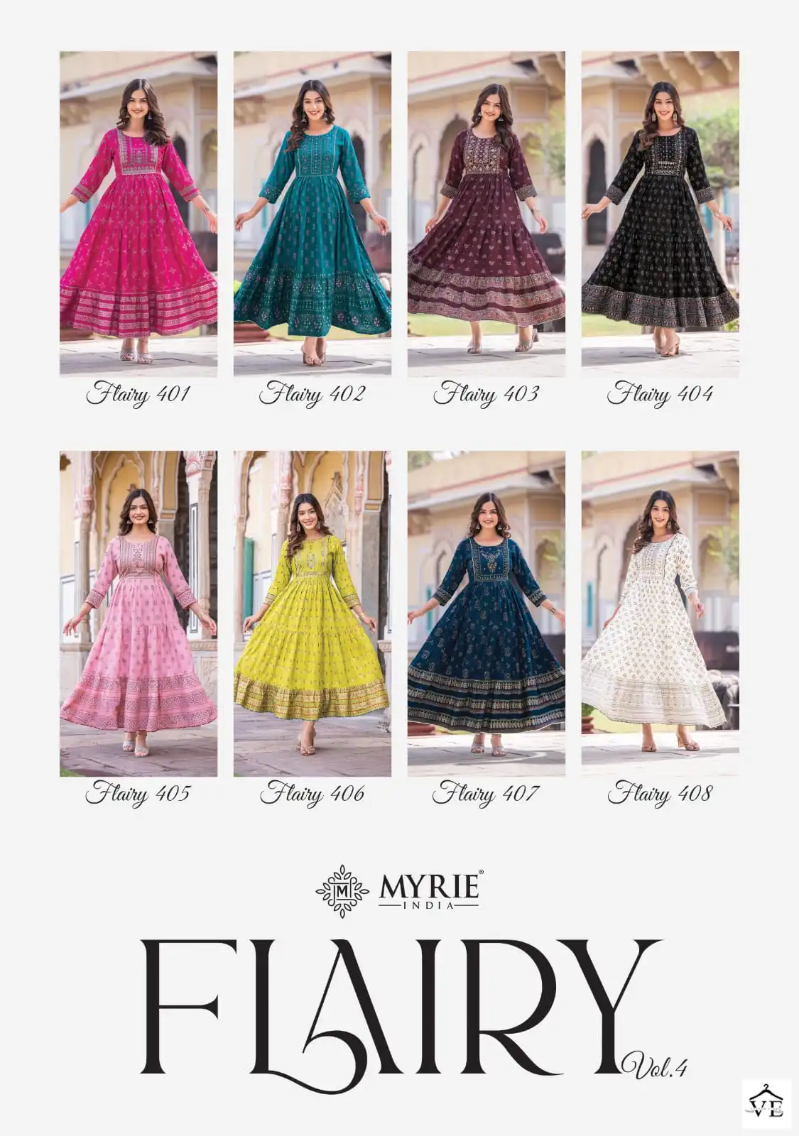 Vardan Ethnic Flairy Vol 4 Heavy Rayon Printed Wholesale Long Gown Catalog — Wholesale Kurtis, MPA wholesale from Surat — view 9