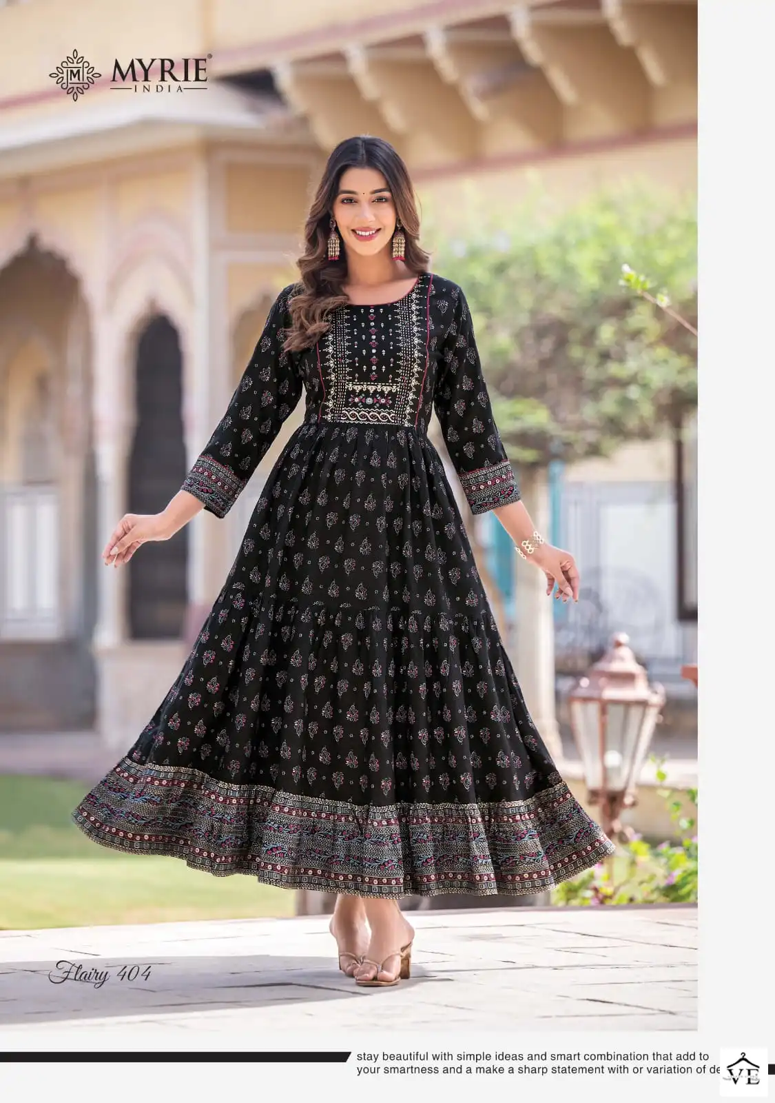Vardan Ethnic Flairy Vol 4 Heavy Rayon Printed Wholesale Long Gown Catalog — Wholesale Kurtis, MPA wholesale from Surat - Gallery Image 5
