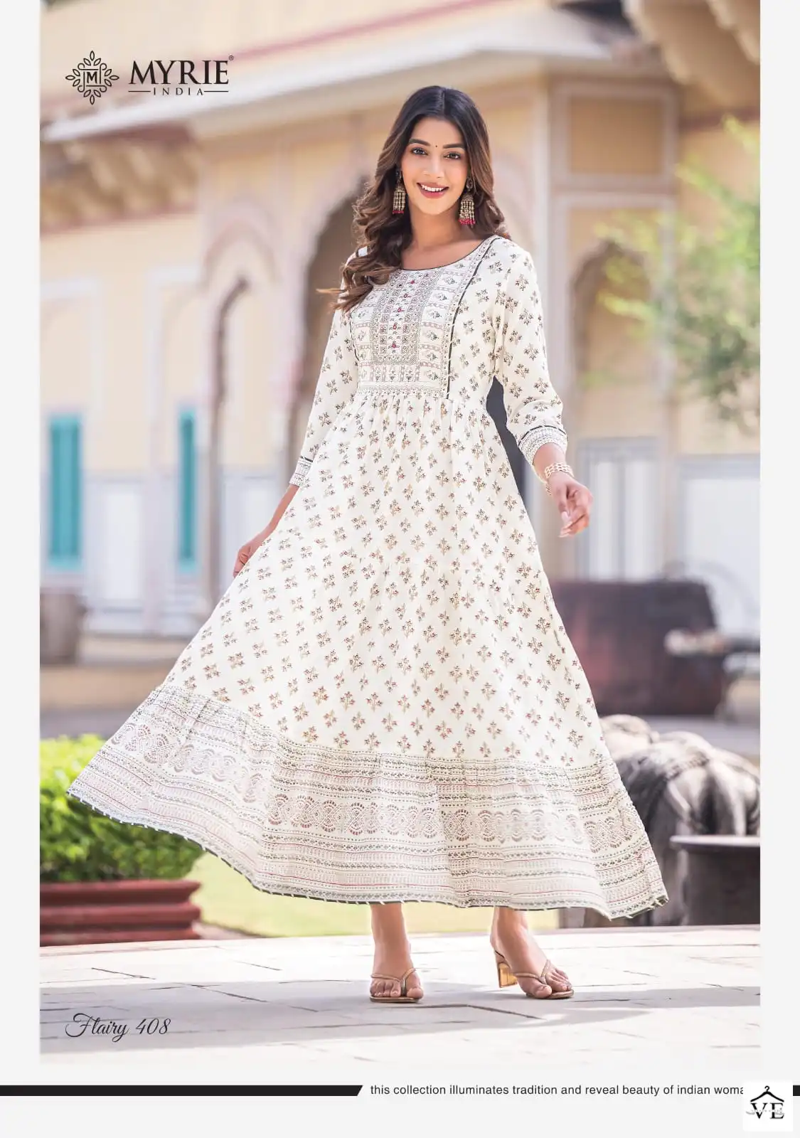 Vardan Ethnic Flairy Vol 4 Heavy Rayon Printed Wholesale Long Gown Catalog — Wholesale Kurtis, MPA wholesale from Surat - Gallery Image 8