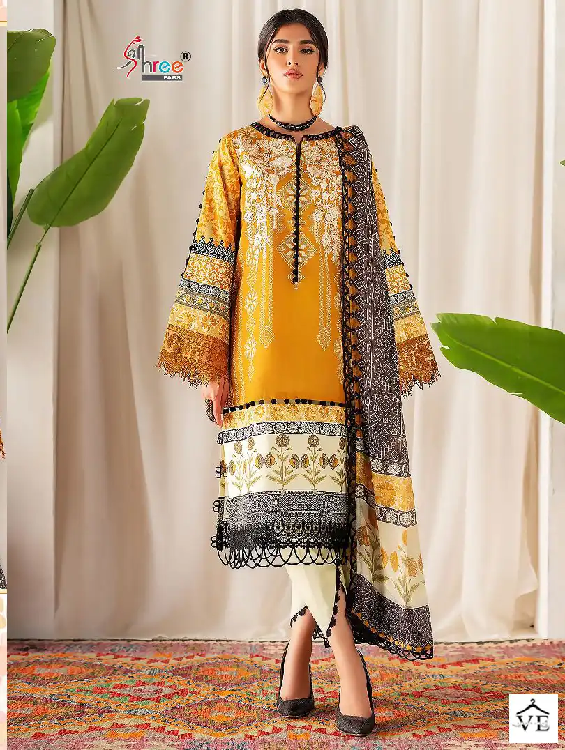 Shree Fabs Florance Nx Pure Cotton Wholesale Pakistani Suits Catalog — Wholesale Salwar Suits, MPA wholesale from Surat — view 1