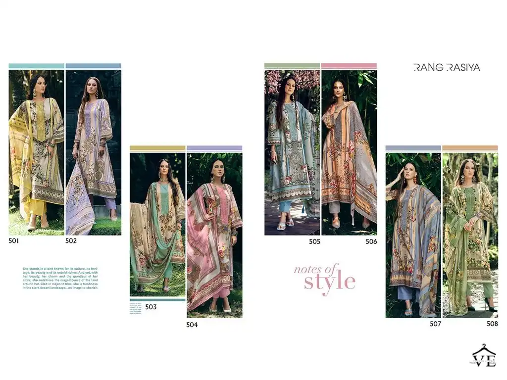 Rang Rasiya Florence Pure Lawn Cotton Wholesale Pakistani Suits Catalog — Wholesale Salwar Suits, MPA wholesale from Surat — view 7