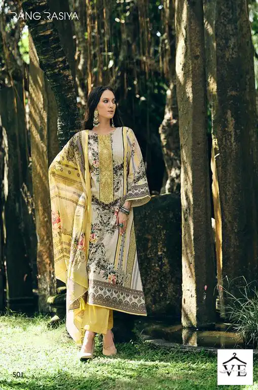 Rang Rasiya Florence Pure Lawn Cotton Wholesale Pakistani Suits Catalog — Wholesale Salwar Suits, MPA wholesale from Surat - Gallery Image 4