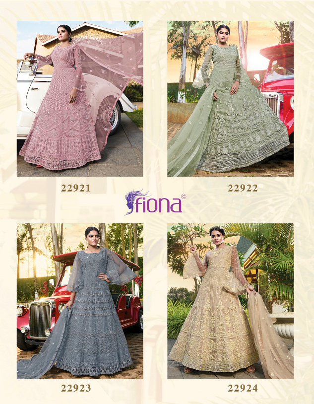 Fiona Florence Net Wholesale Long Designer Gawn With Dupatta Catalog — Wholesale Kurtis, MPA wholesale from Surat — view 5