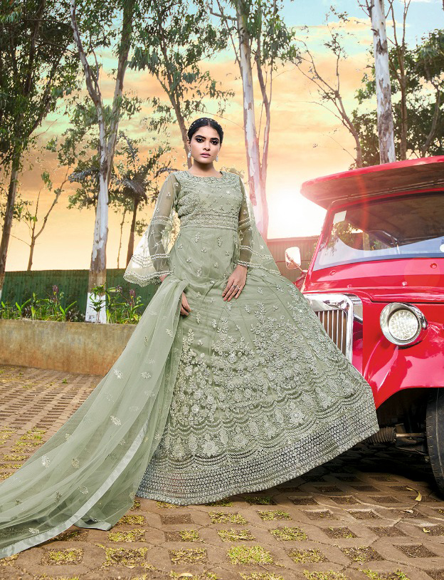 Fiona Florence Net Wholesale Long Designer Gawn With Dupatta Catalog — Wholesale Kurtis, MPA wholesale from Surat — view 4