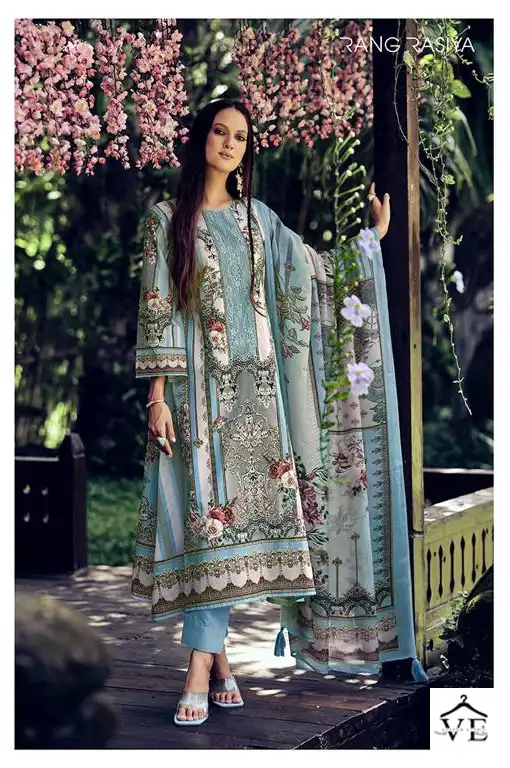 Rang Rasiya Florence Pure Lawn Cotton Wholesale Pakistani Suits Catalog — Wholesale Salwar Suits, MPA wholesale from Surat - Gallery Image 2