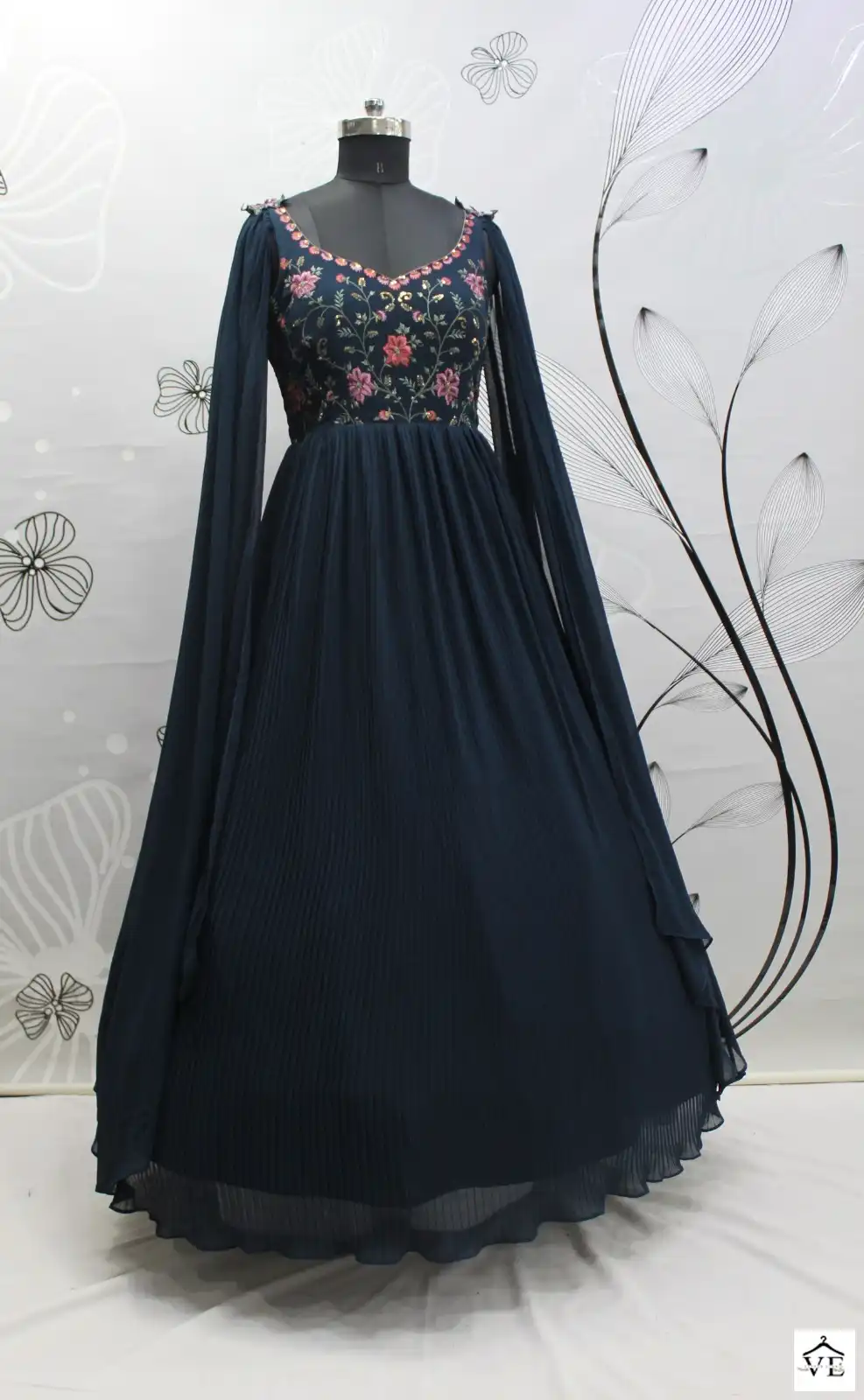 Shubhkala Flory Vol 41 Georgette Wholesale Designer Gown With Dupatta Catalog - Image 8