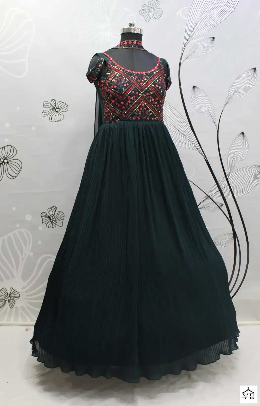 Shubhkala Flory Vol 41 Georgette Wholesale Designer Gown With Dupatta Catalog - Image 3