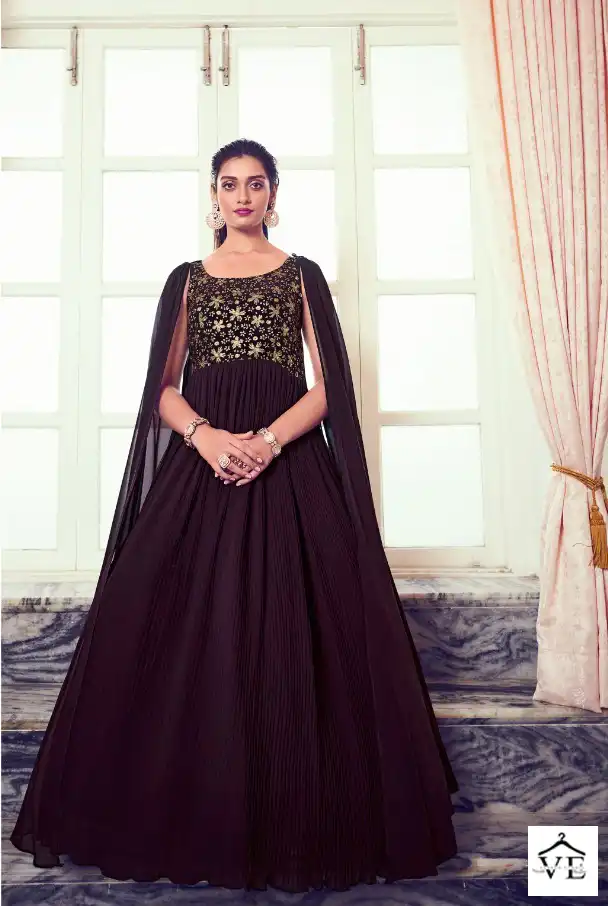 Shubhkala Flory Vol 41 Georgette Wholesale Designer Gown With Dupatta Catalog - Image 5