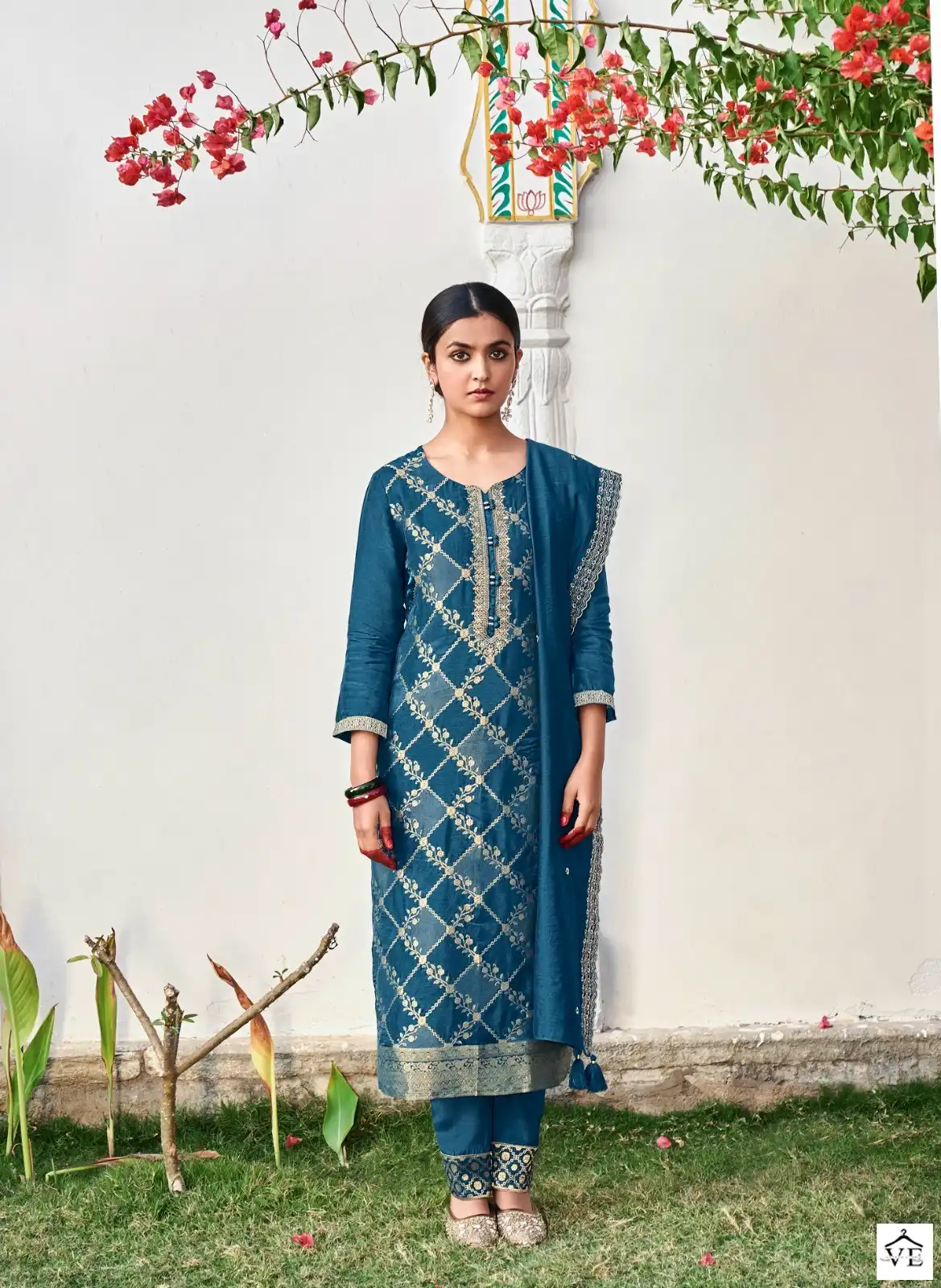 Four Buttons Banaras Vol 3 Jacquard Wholesale Designer Readymade Salwar Suit Catalog — Wholesale Salwar Suits, MPA wholesale from Surat - Gallery Image 2