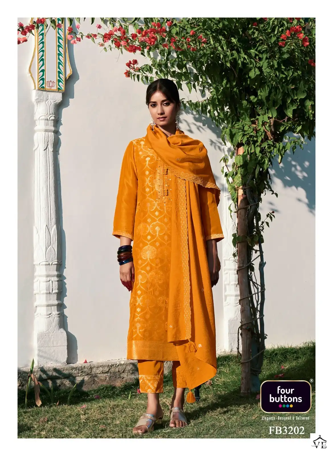 Four Buttons Banaras Vol 3 Jacquard Wholesale Designer Readymade Salwar Suit Catalog — Wholesale Salwar Suits, MPA wholesale from Surat - Gallery Image 3