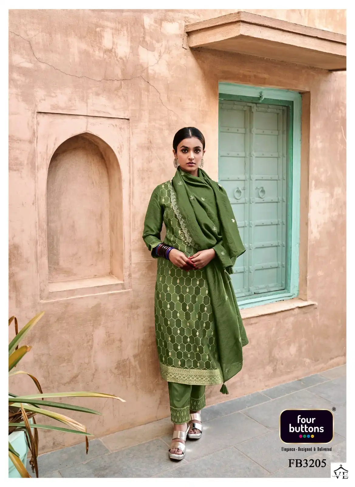 Four Buttons Banaras Vol 3 Jacquard Wholesale Designer Readymade Salwar Suit Catalog — Wholesale Salwar Suits, MPA wholesale from Surat - Gallery Image 4