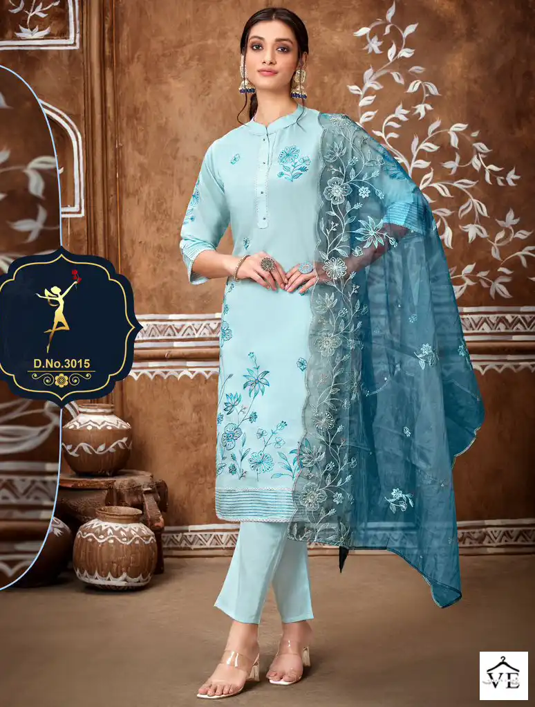Vardan Ethnic Four Roses 1 Pure Viscose Russian Silk Wholesale Designer Readymade Salwar Suit Catalog — Wholesale Salwar Suits, MPA wholesale from Surat — view 1