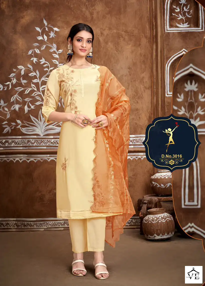 Vardan Ethnic Four Roses 1 Pure Viscose Russian Silk Wholesale Designer Readymade Salwar Suit Catalog — Wholesale Salwar Suits, MPA wholesale from Surat — view 2