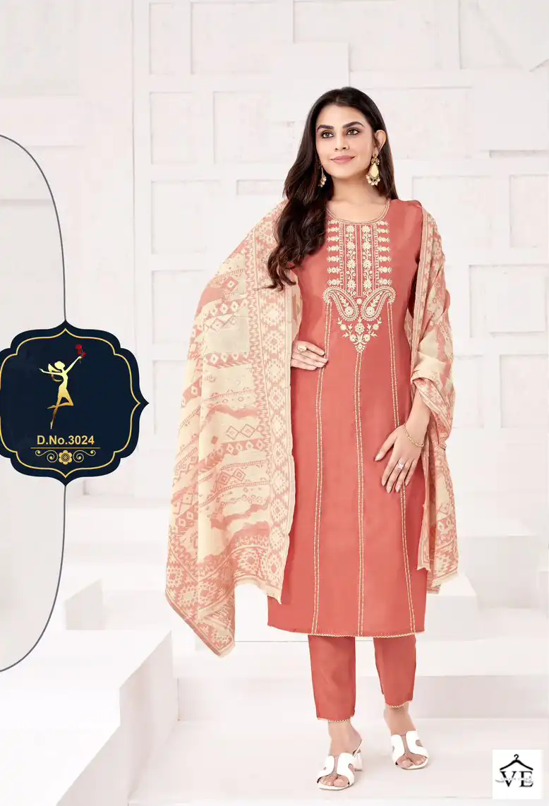 Vardan Ethnic Four Roses 3 Pure Viscose Russian Silk Wholesale Designer Readymade Salwar Suit Catalog — Wholesale Salwar Suits, MPA wholesale from Surat — view 2