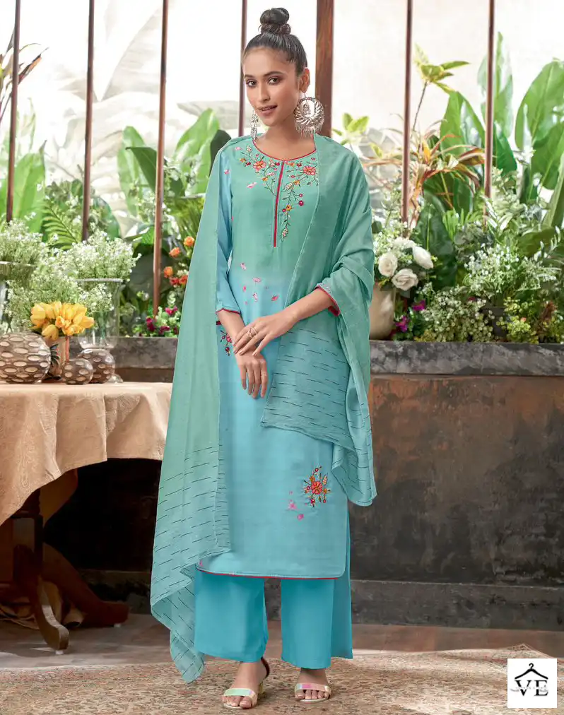 Vardan Ethnic Four Roses 4 Pure Viscose Russian Silk Wholesale Designer Readymade Salwar Suit Catalog — Wholesale Salwar Suits, MPA wholesale from Surat — view 1