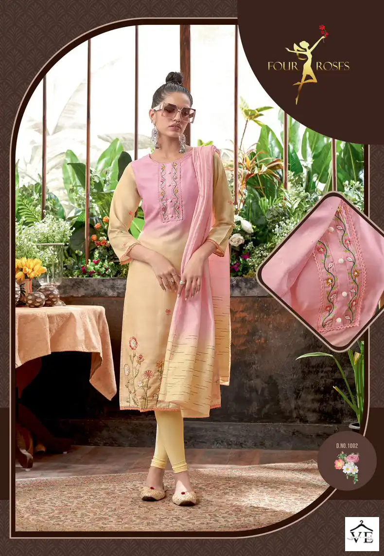 Vardan Ethnic Four Roses 4 Pure Viscose Russian Silk Wholesale Designer Readymade Salwar Suit Catalog — Wholesale Salwar Suits, MPA wholesale from Surat - Gallery Image 2