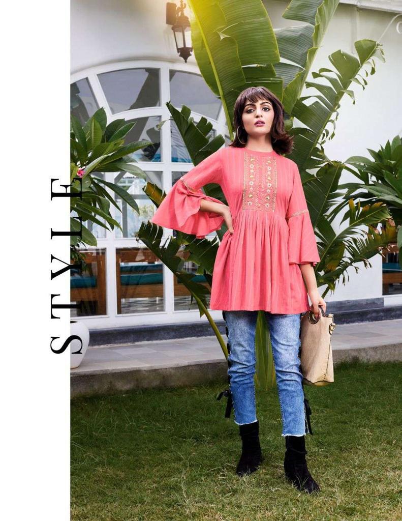 Vardan Ethnic Flair Studio Vol 1 Fancy Rayon Lurex Wholesale Kurtis Catalog — Wholesale Kurtis, MPA wholesale from Surat - Gallery Image 9