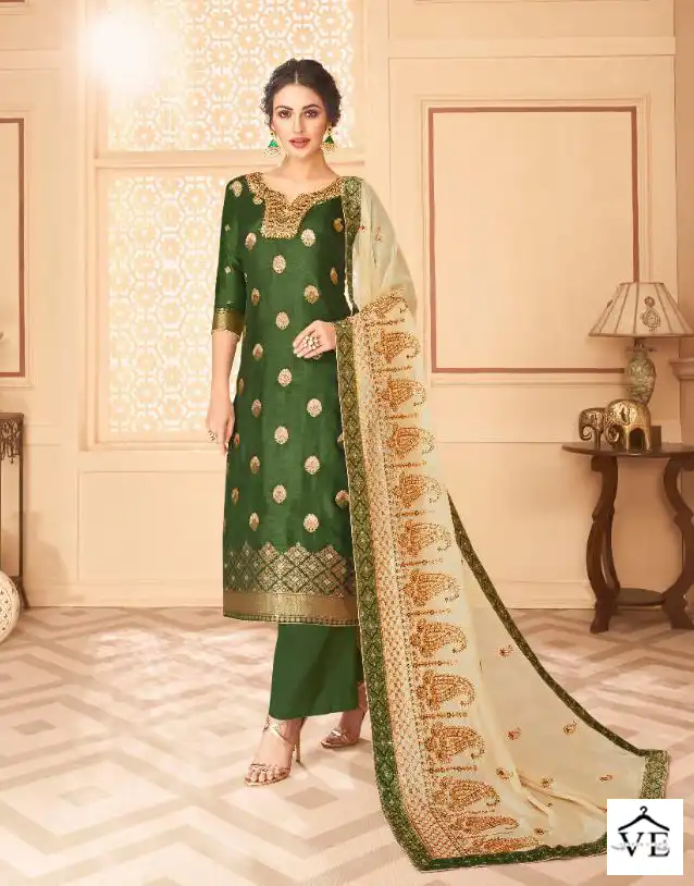 Aashirwad Florence Dola Jaccquard Wholesale Fancy Designer Salwar Suits Catalog — Wholesale Salwar Suits, Aashirwad Creation wholesale from Surat - Gallery Image 2