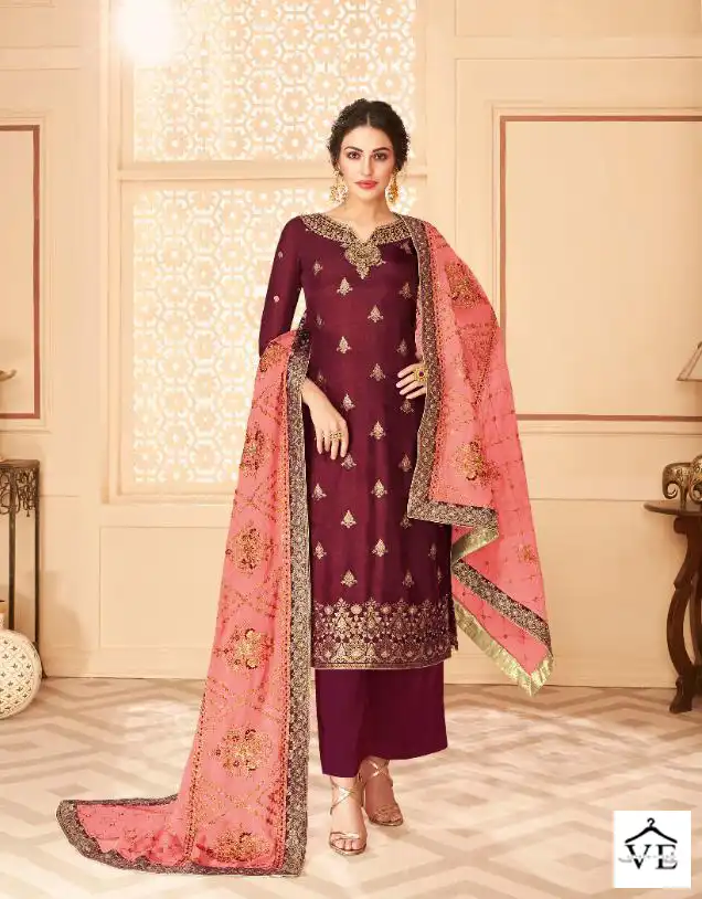 Aashirwad Florence Dola Jaccquard Wholesale Fancy Designer Salwar Suits Catalog — Wholesale Salwar Suits, Aashirwad Creation wholesale from Surat - Gallery Image 3