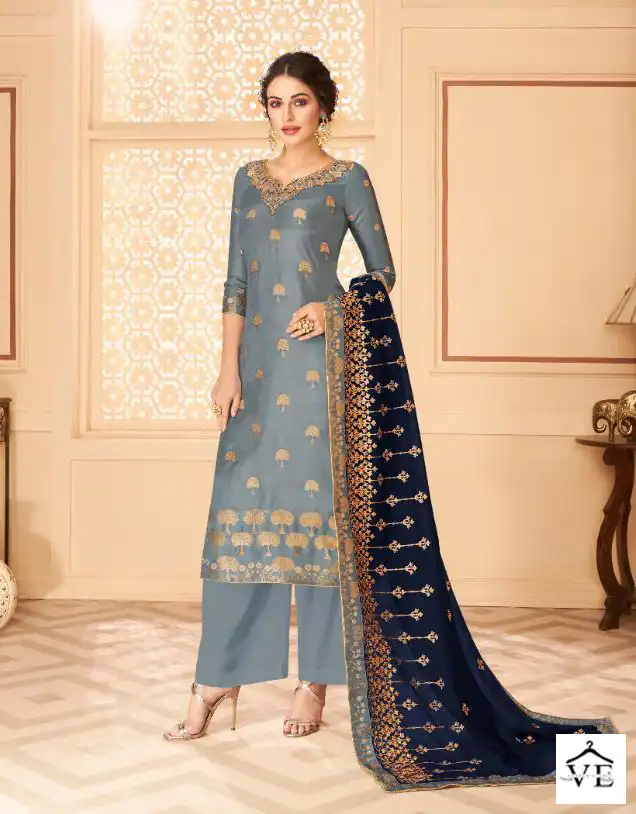 Aashirwad Florence Dola Jaccquard Wholesale Fancy Designer Salwar Suits Catalog — Wholesale Salwar Suits, Aashirwad Creation wholesale from Surat - Gallery Image 4