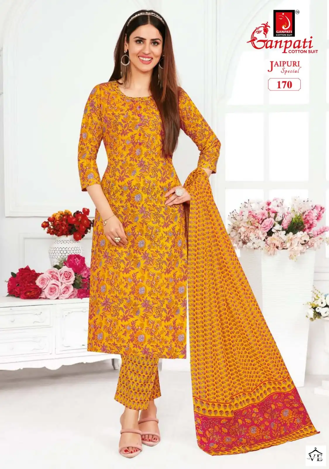 Ganpati Jaipuri Special Vol 5 Cotton Wholesale Salwar Suit Catalog — Wholesale Salwar Suits, Ganpati wholesale from Surat - Gallery Image 10