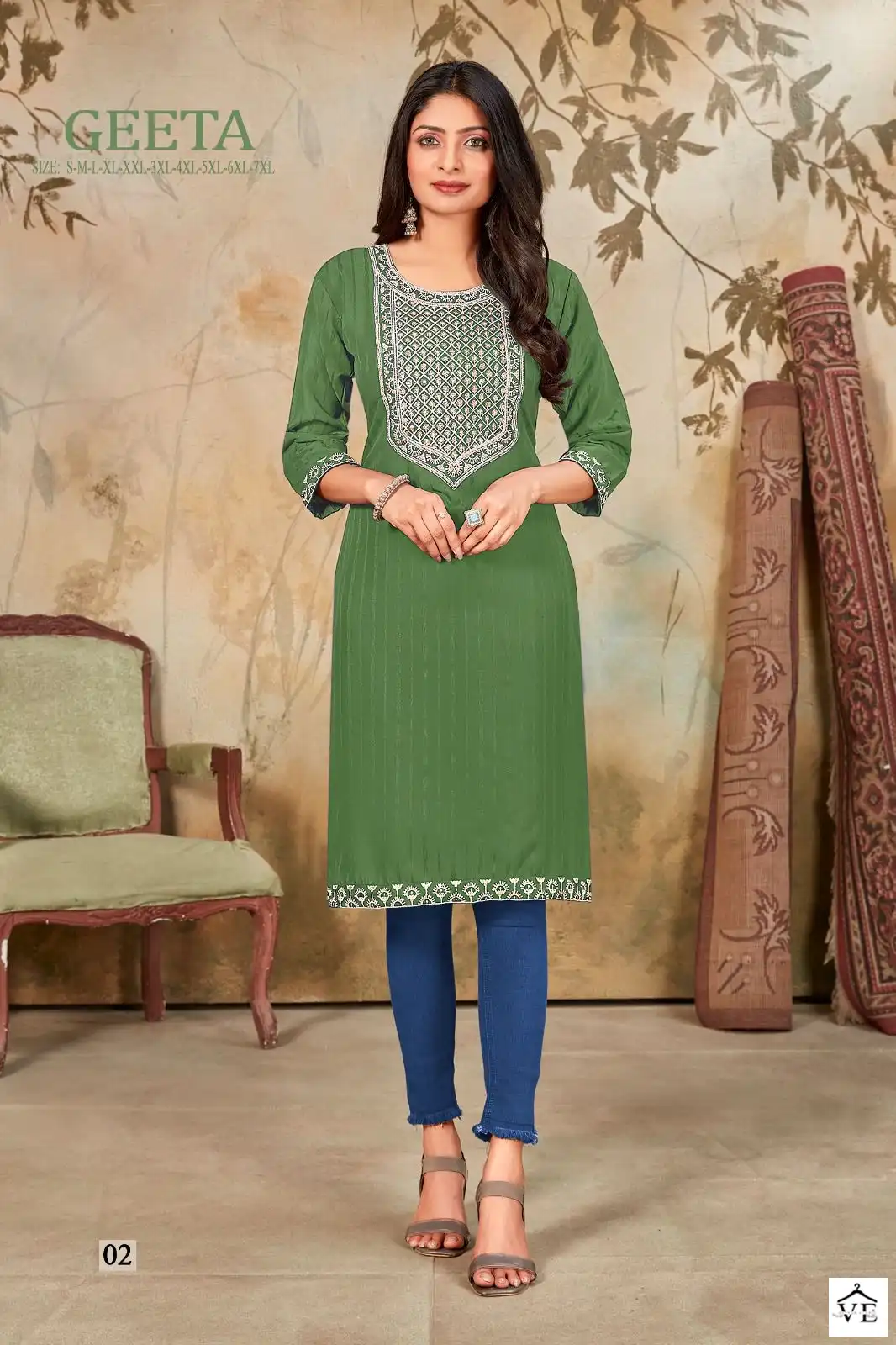 Banwery Geeta Russian Silk Wholesale Kurti Catalog — Wholesale Kurtis, Banwery wholesale from Surat - Gallery Image 4