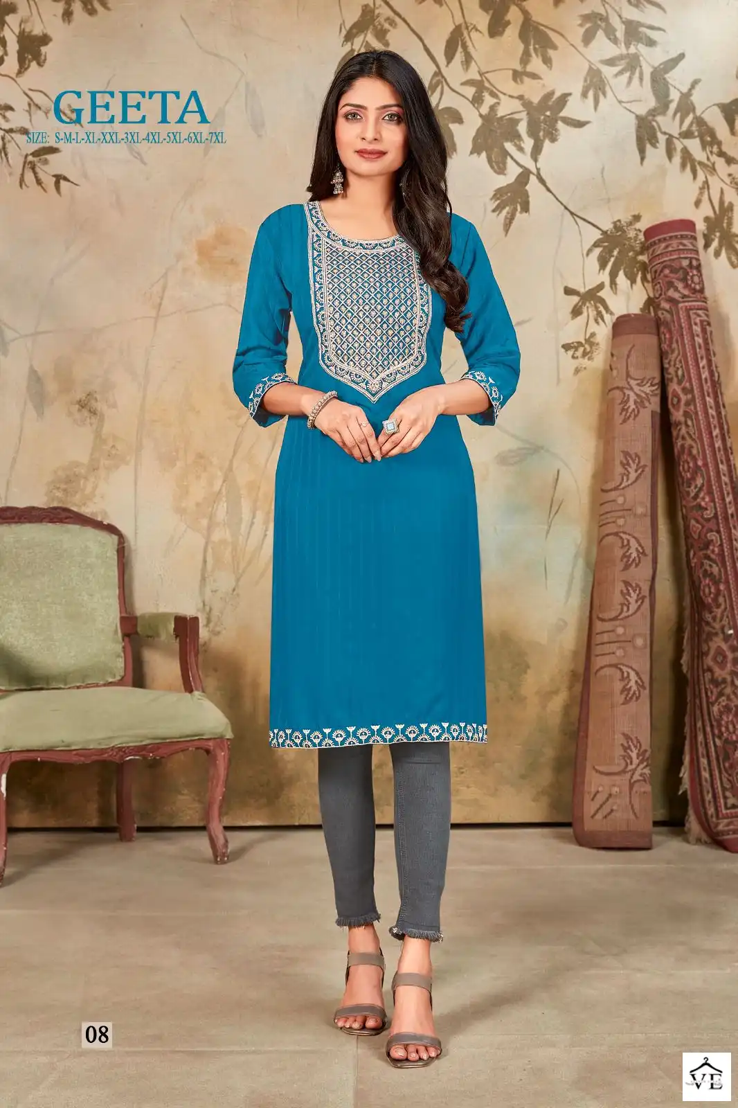 Banwery Geeta Russian Silk Wholesale Kurti Catalog — Wholesale Kurtis, Banwery wholesale from Surat - Gallery Image 7