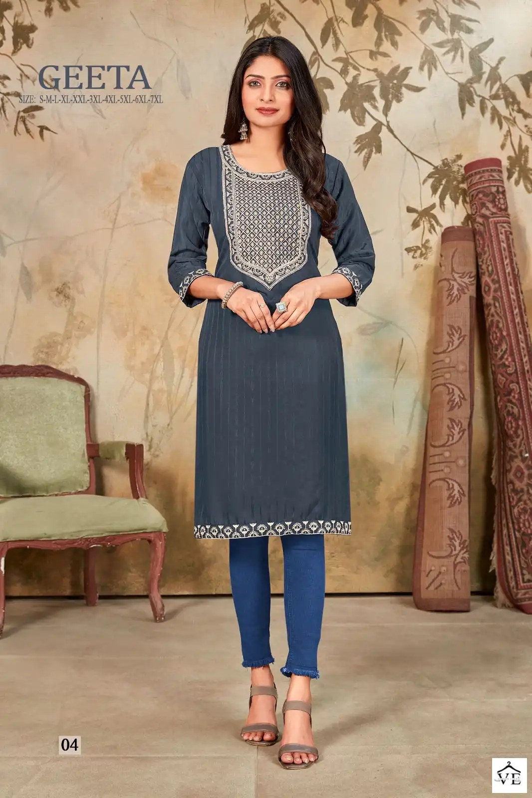 Banwery Geeta Russian Silk Wholesale Kurti Catalog — Wholesale Kurtis, Banwery wholesale from Surat - Gallery Image 2