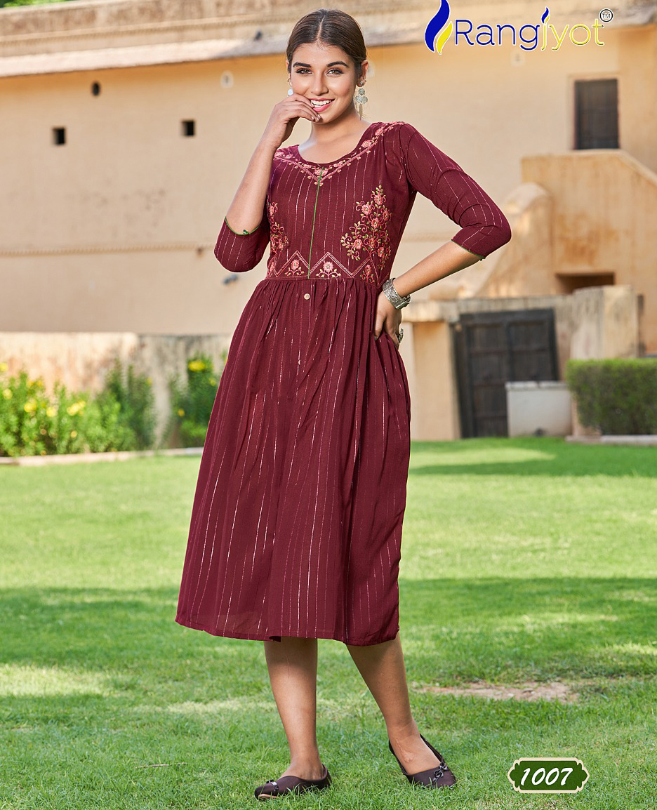 Rangjyot Greciya Vol 2 Cotton Wholesale Designer Fancy Kurtis Catalog — Wholesale Kurtis, MPA wholesale from Surat — view 1