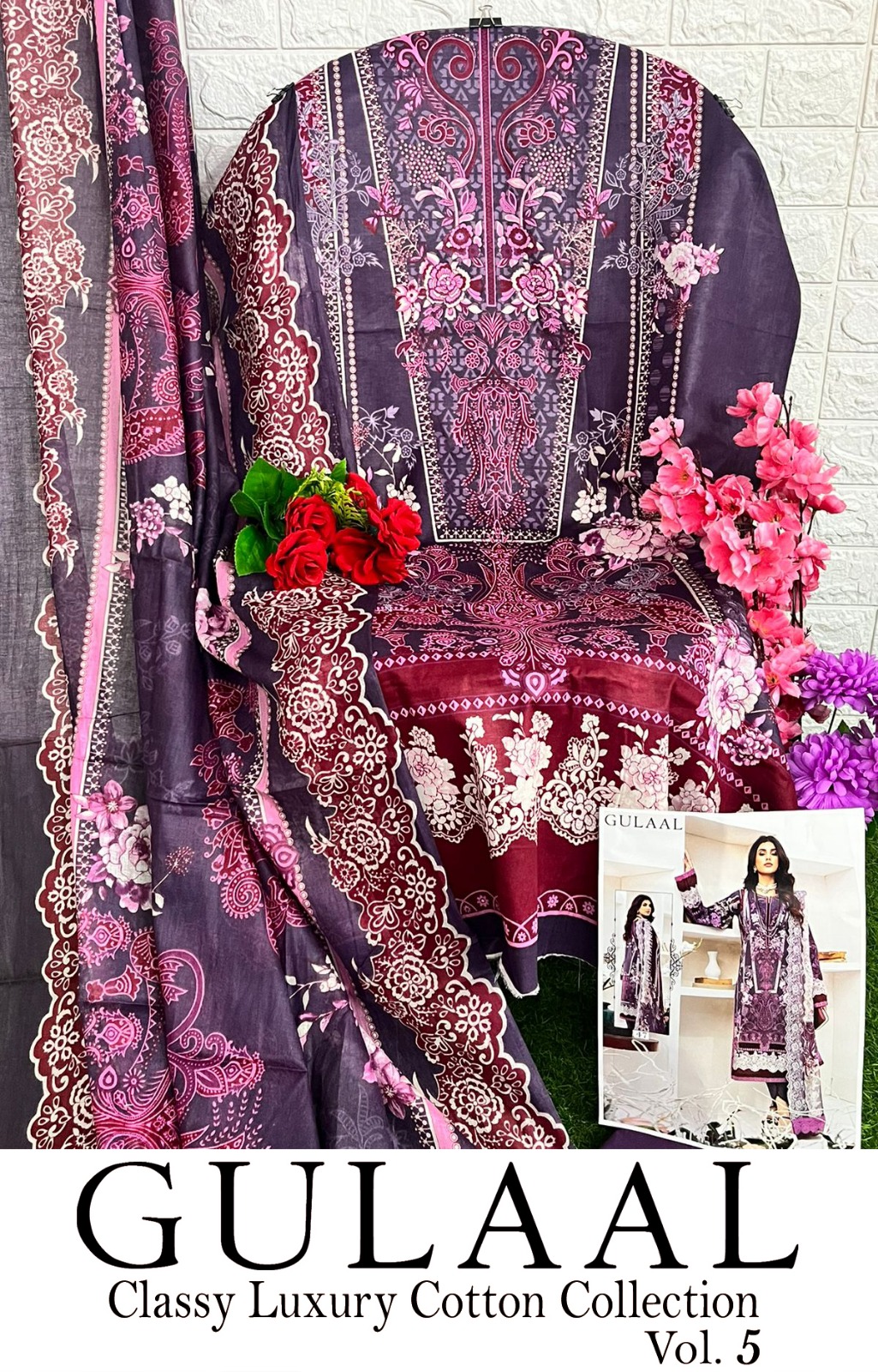 Vardan Ethnic Gulaal Classy Luxury Cotton Collection Vol 5 Pure Cotton Wholesale Pakistani Salwar Suit Catalog — Wholesale Salwar Suits, MPA wholesale from Surat — view 11