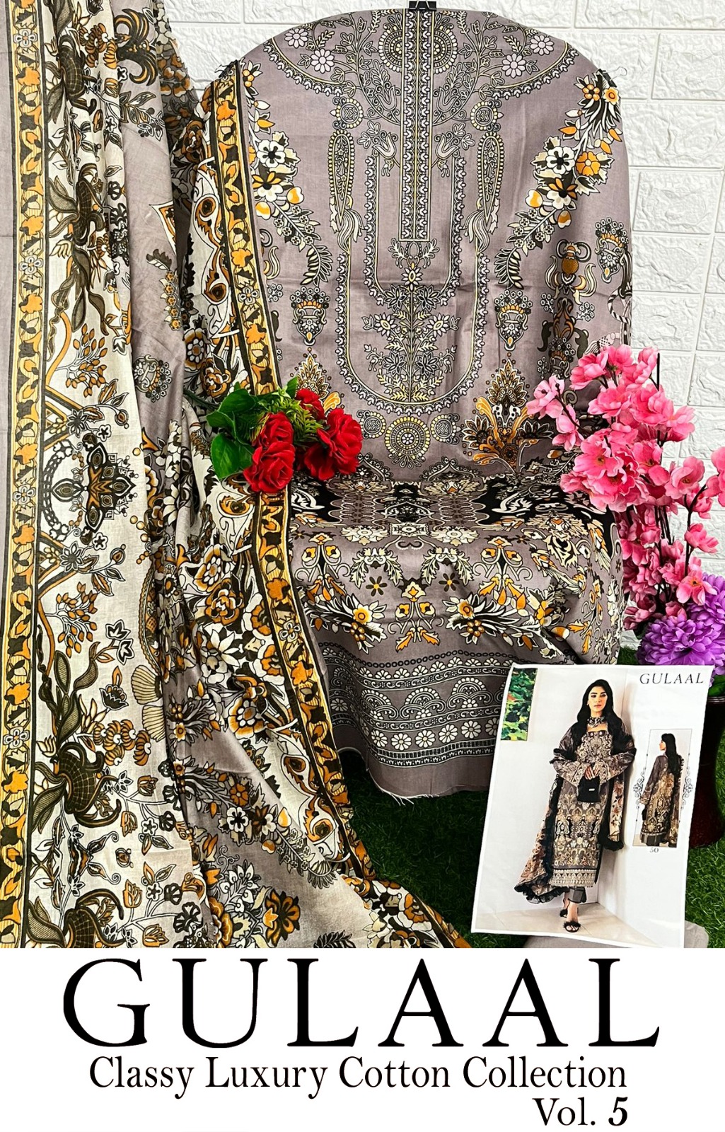 Vardan Ethnic Gulaal Classy Luxury Cotton Collection Vol 5 Pure Cotton Wholesale Pakistani Salwar Suit Catalog — Wholesale Salwar Suits, MPA wholesale from Surat — view 14