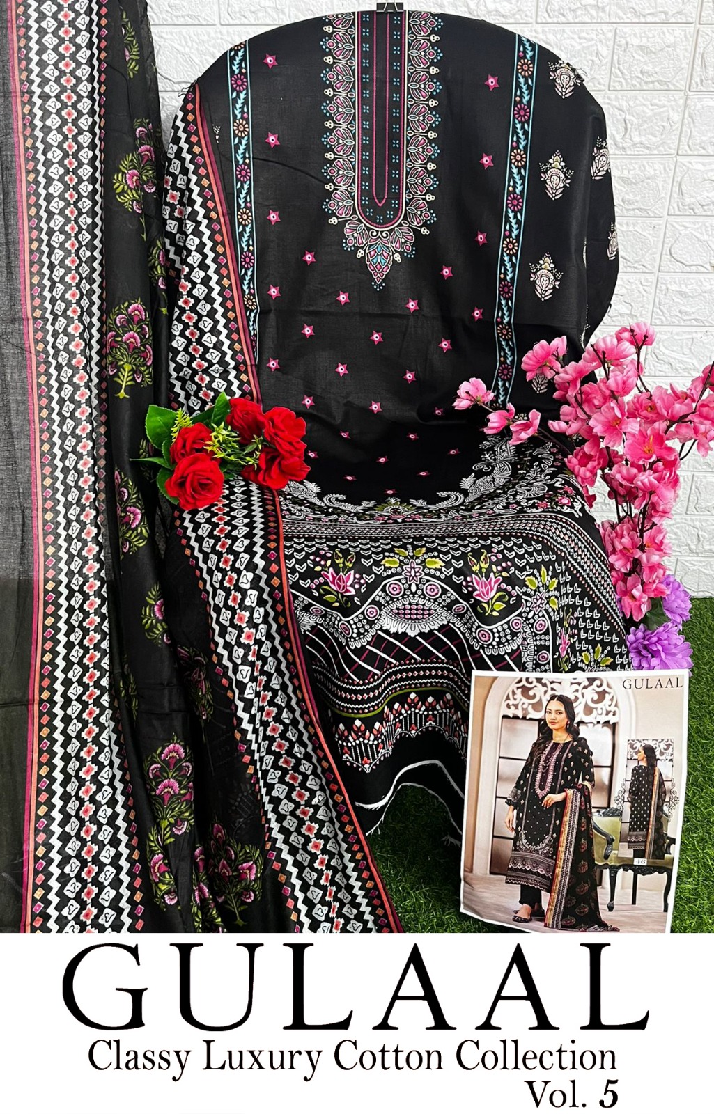 Vardan Ethnic Gulaal Classy Luxury Cotton Collection Vol 5 Pure Cotton Wholesale Pakistani Salwar Suit Catalog — Wholesale Salwar Suits, MPA wholesale from Surat — view 15