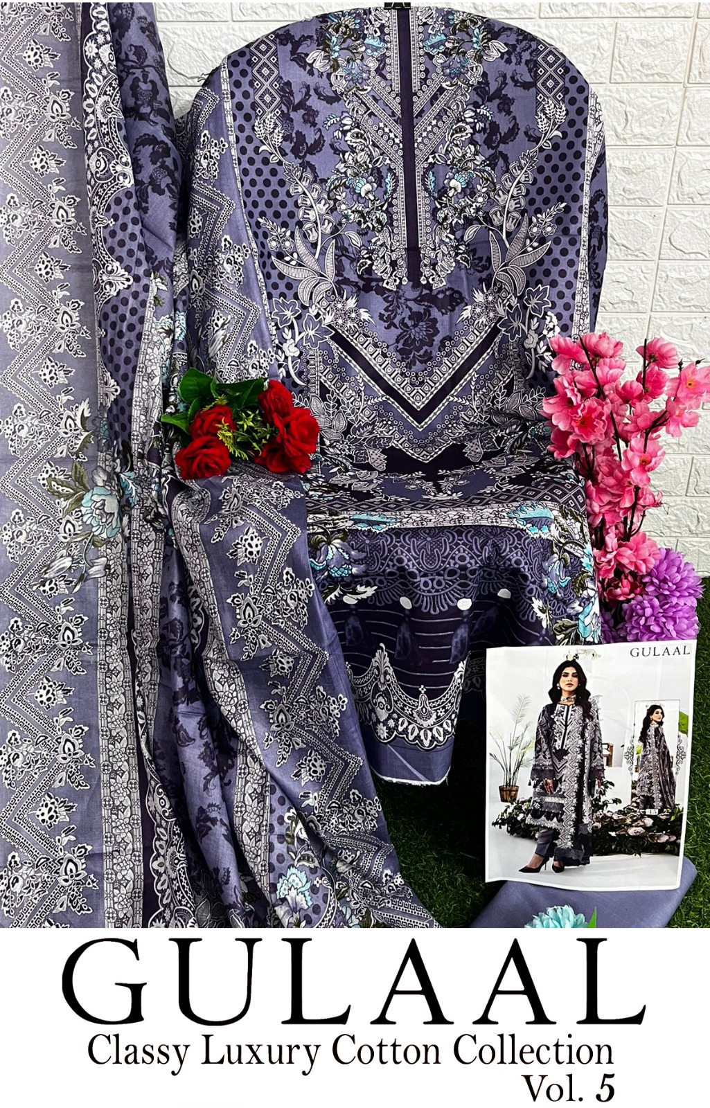 Vardan Ethnic Gulaal Classy Luxury Cotton Collection Vol 5 Pure Cotton Wholesale Pakistani Salwar Suit Catalog — Wholesale Salwar Suits, MPA wholesale from Surat — view 17