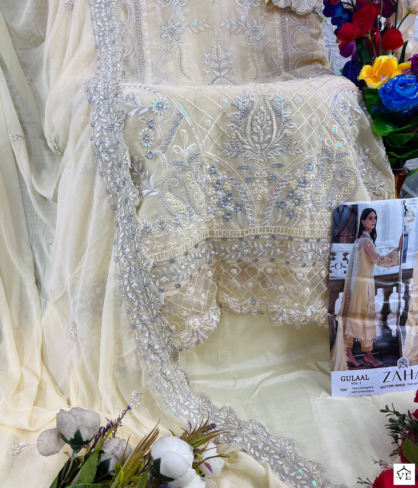 Zaha Gulaal Vol-1 10145 Georgette Wholesale Pakistani Suit — Wholesale Salwar Suits, MPA wholesale from Surat - Gallery Image 3