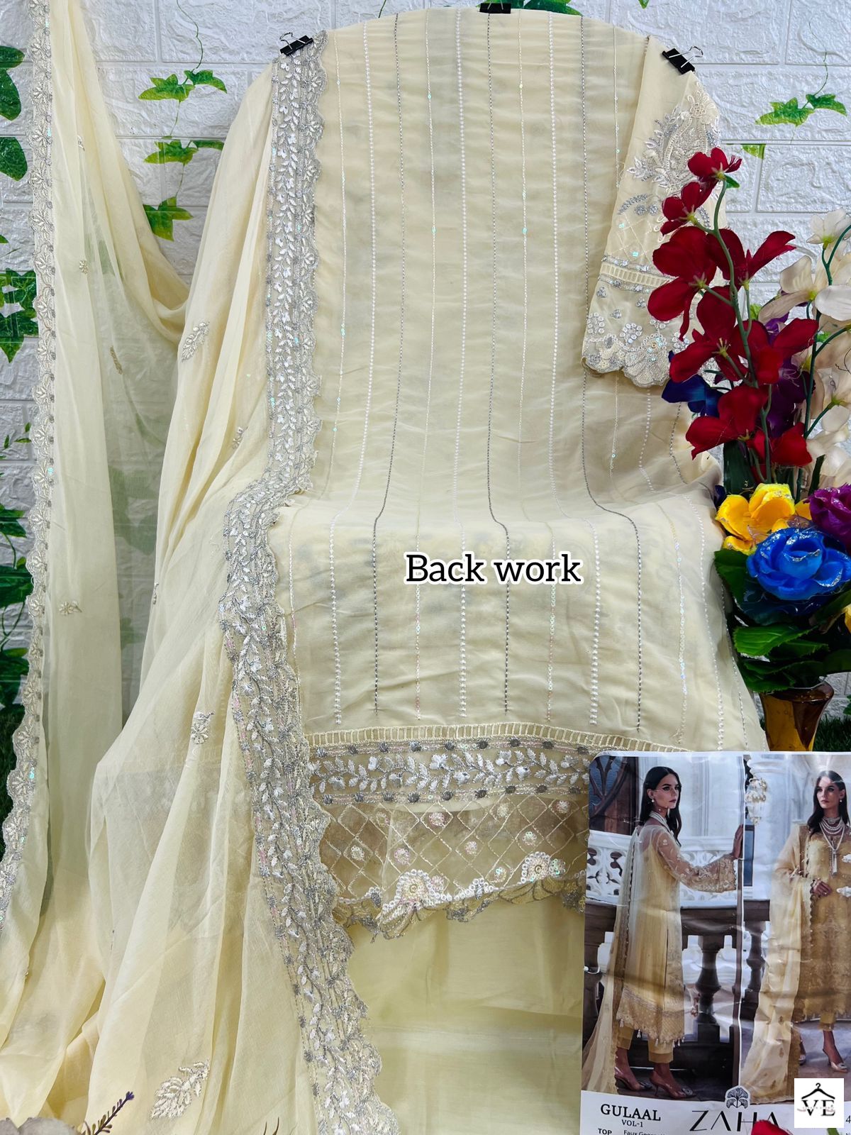 Zaha Gulaal Vol-1 10145 Georgette Wholesale Pakistani Suit — Wholesale Salwar Suits, MPA wholesale from Surat — view 4