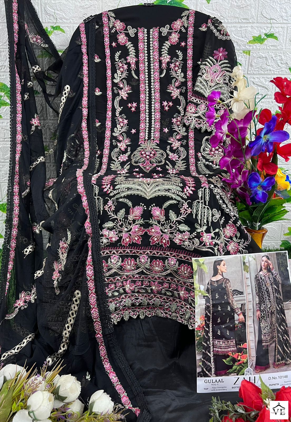 Zaha Gulaal Vol-1 10146 Georgette Wholesale Pakistani Suit — Wholesale Salwar Suits, MPA wholesale from Surat - Gallery Image 2