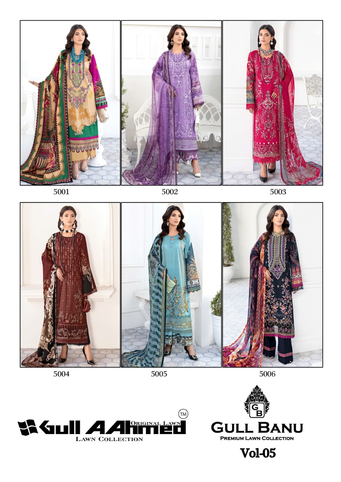 Gull Aahmed Gull Banu Vol 5 Lawn Cotton Wholesale Pakistani Salwar Suit Catalog — Wholesale Salwar Suits, MPA wholesale from Surat — view 7