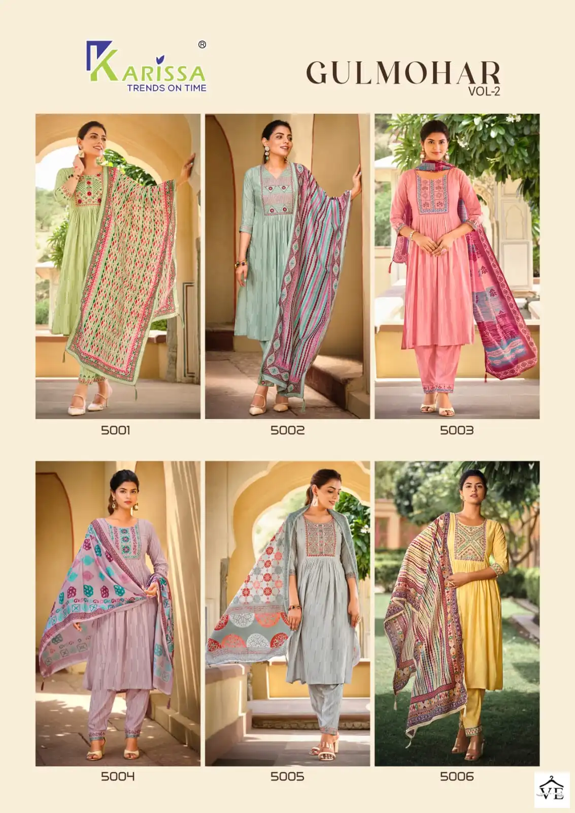 Karissa Gulmohar Vol 2 Premium Liva Rayon Wholesale Readymade Salwar Suit Catalog — Wholesale Salwar Suits, Karissa wholesale from Surat — view 8