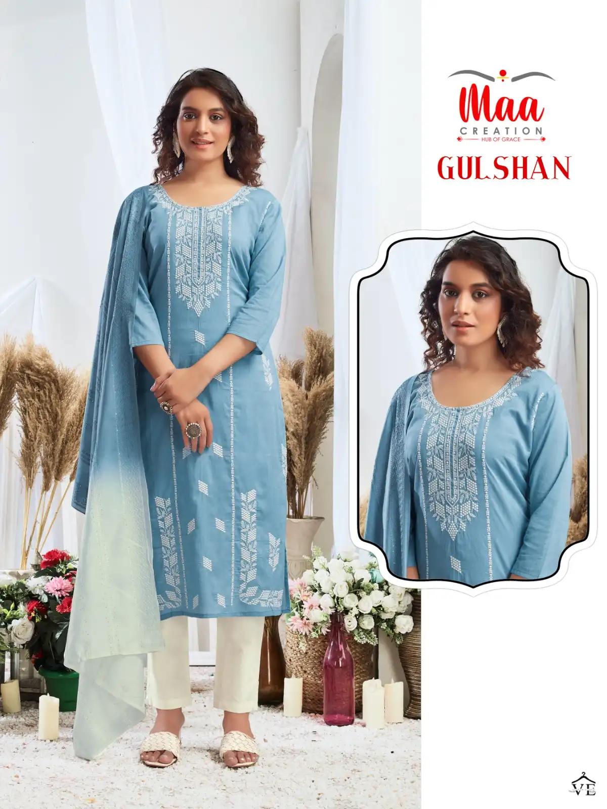 Maa Creation Gulshan Mal Mal Cotton Wholesale Readymade Suit Catalog — Wholesale Salwar Suits, MPA wholesale from Surat - Gallery Image 3