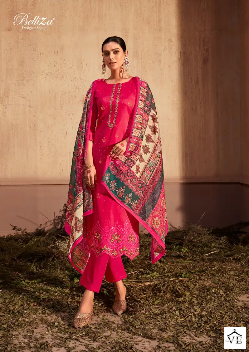 Belliza Gulzaar 100% Pure Heavy Jam Wholesale Salwar Suit Catalog — Wholesale Salwar Suits, Belliza Designer wholesale from Surat - Gallery Image 3