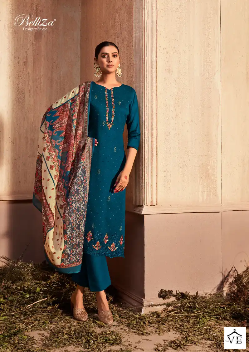 Belliza Gulzaar 100% Pure Heavy Jam Wholesale Salwar Suit Catalog — Wholesale Salwar Suits, Belliza Designer wholesale from Surat - Gallery Image 2